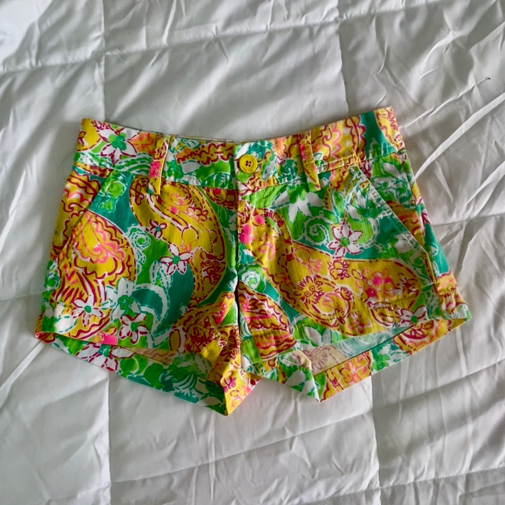 Lilly Pulitzer The Walsh Shorts Pop Goes Lemur 100% Cotton Resort Summer
